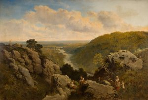 Una vista en el muelle cerca de Pateley Bridge, Yorkshire de Edmund John Niemann